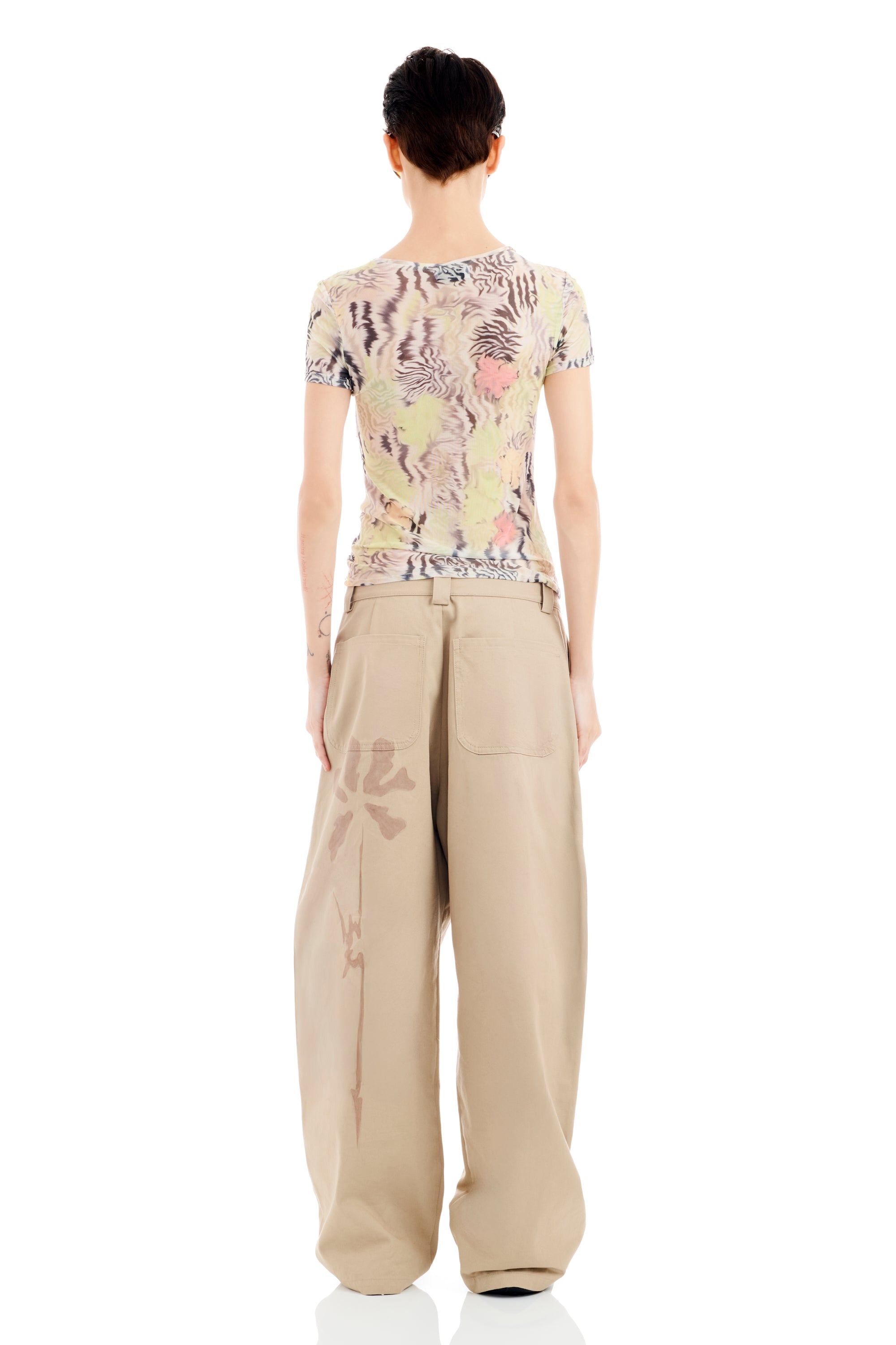 ZEBRA FLORAL SERPENTINE S/S TOP