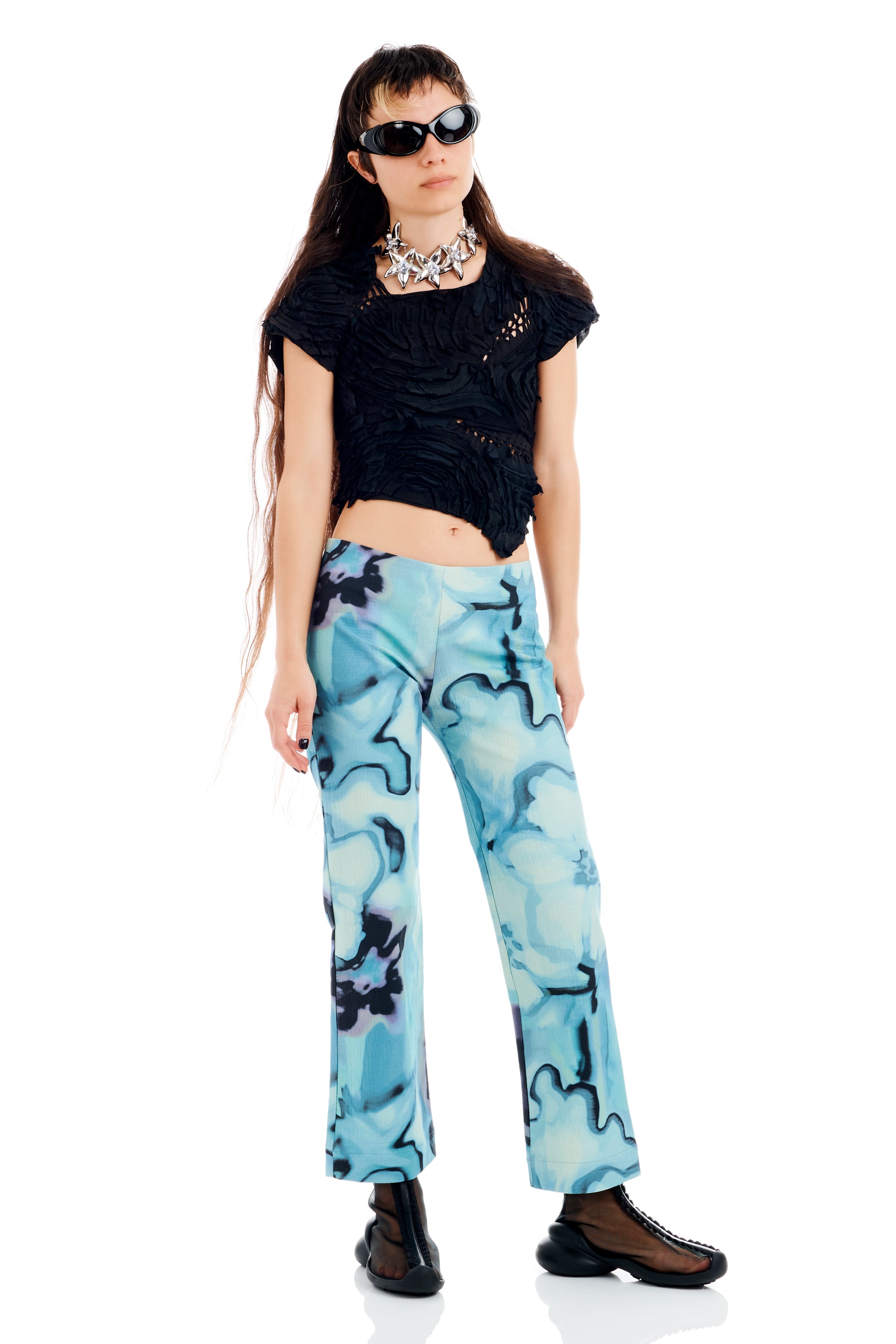 MARIPOSA PANT SKY WATERCOLOR FLORAL