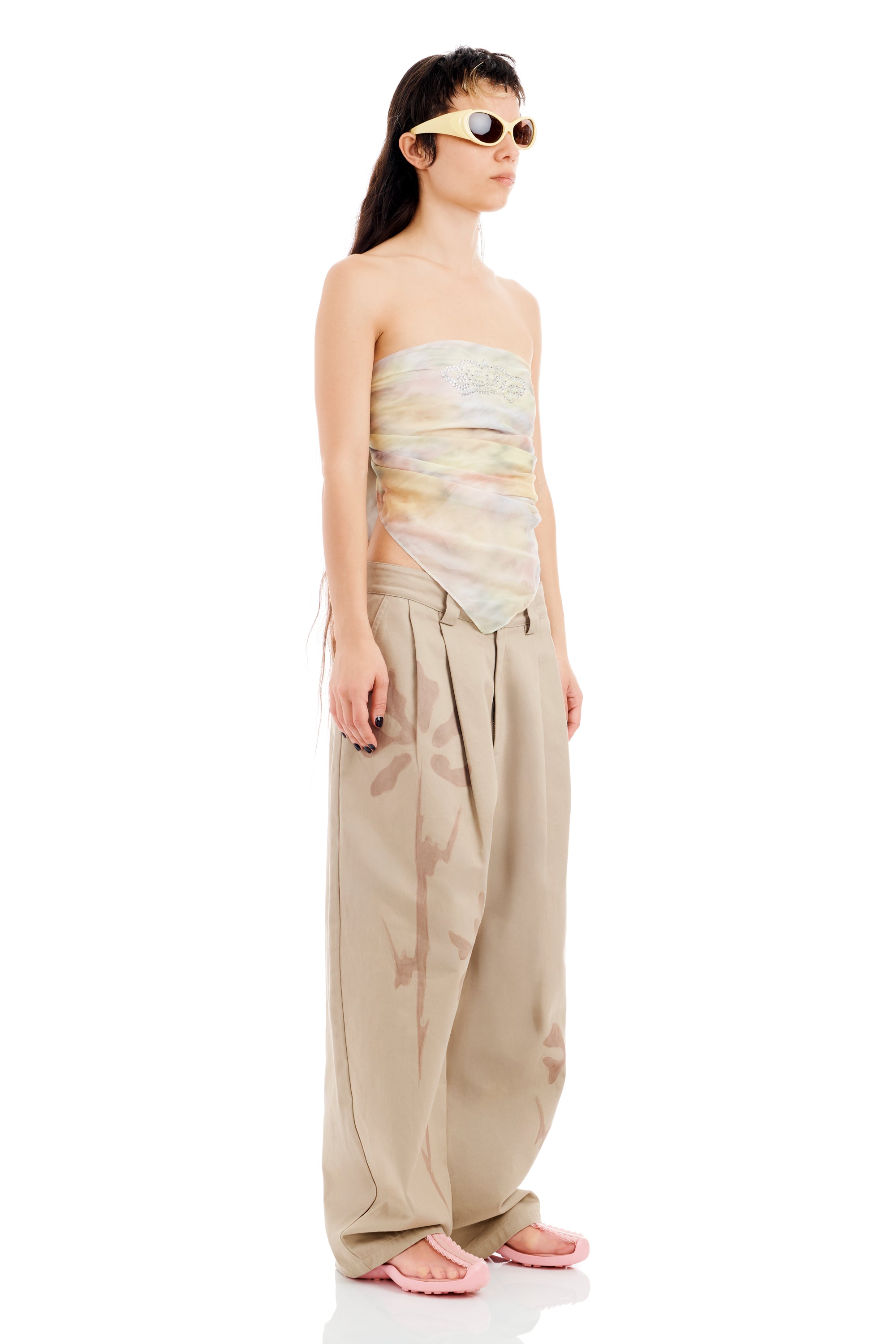 WASHED OCEAN FLOWERS PRINCESS FOULARD