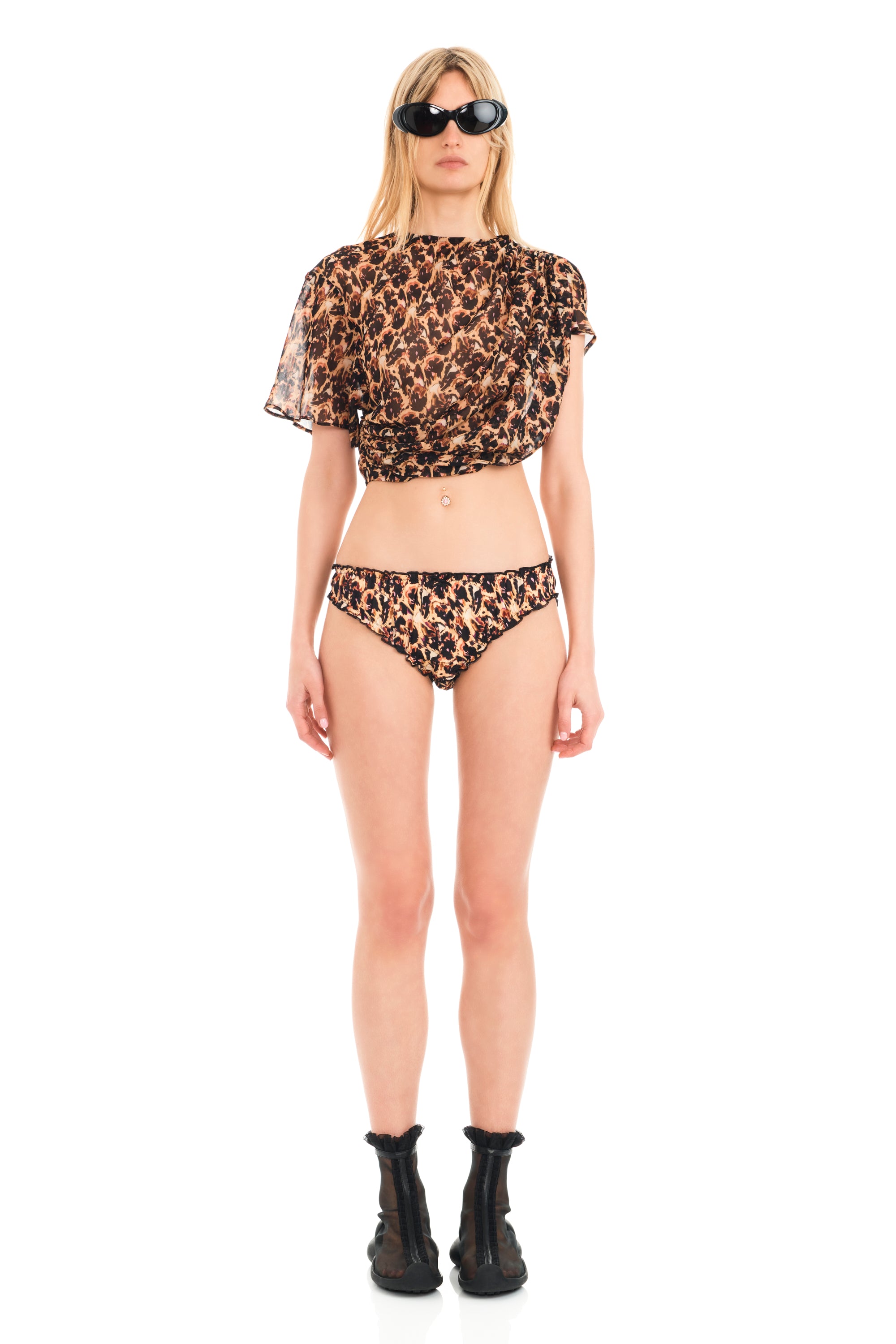 LEOPARD PEONY MAGNOLIA PANTY