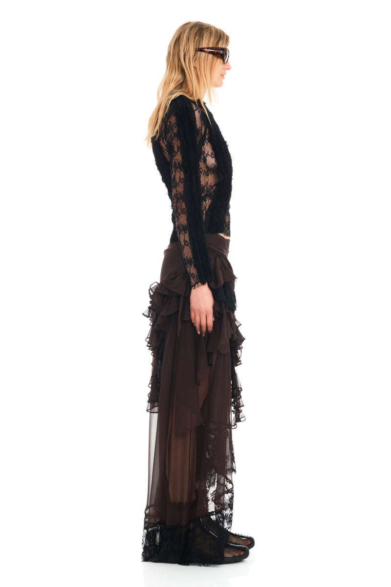 BLACK WAVY DANDELION TOP