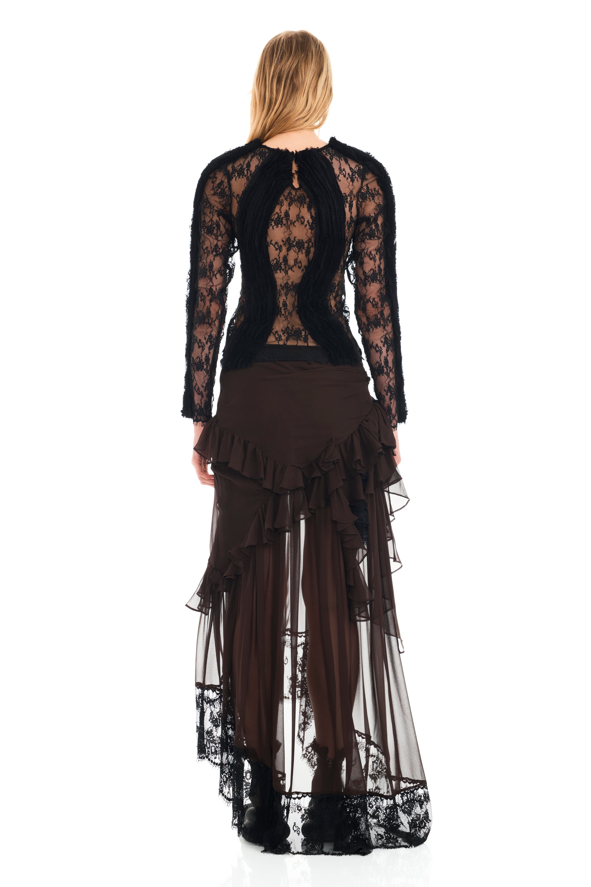 BLACK WAVY DANDELION TOP