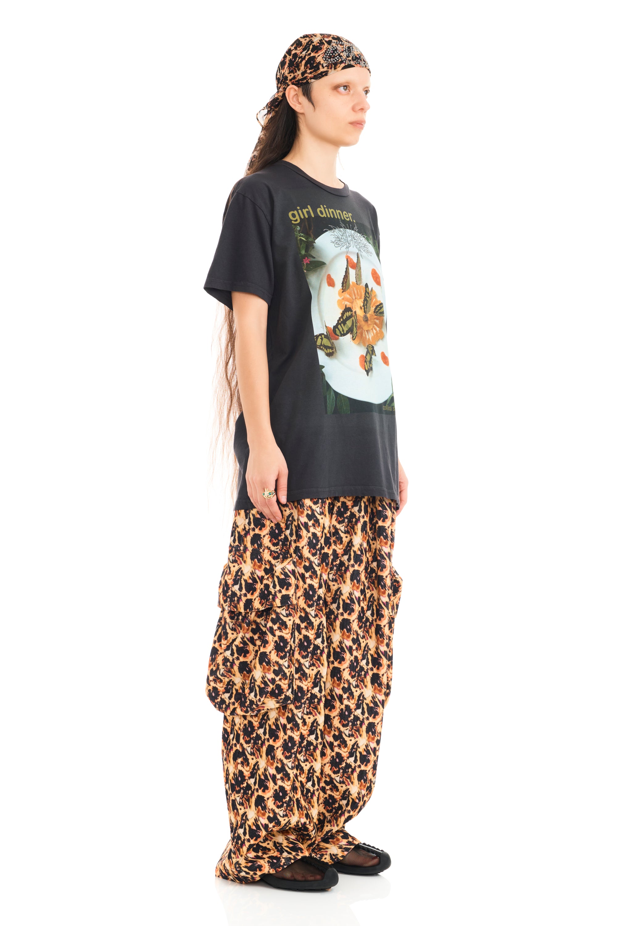 GIRL DINNER RHINESTONE GRAPHIC TEE
