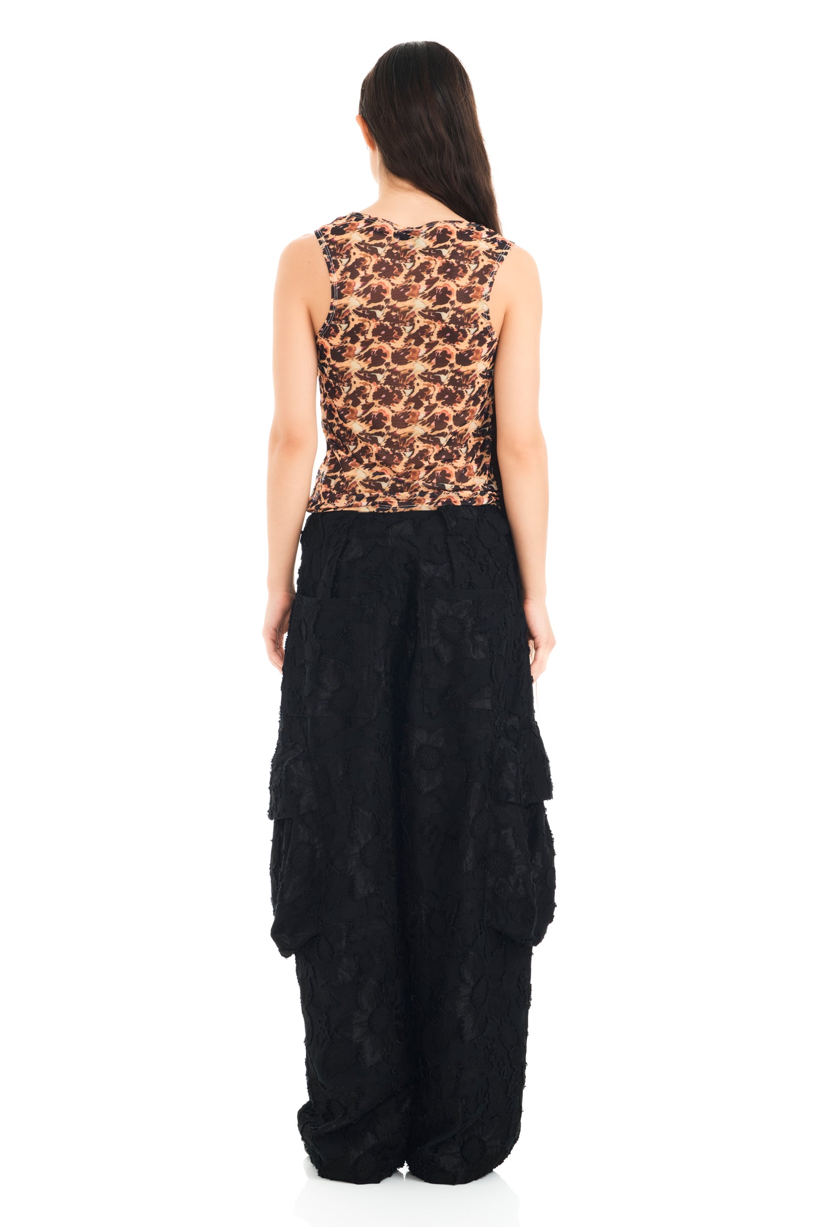 BLACK JACQUARD PLEATED CARGO PANT | COLLINA STRADA – Collina