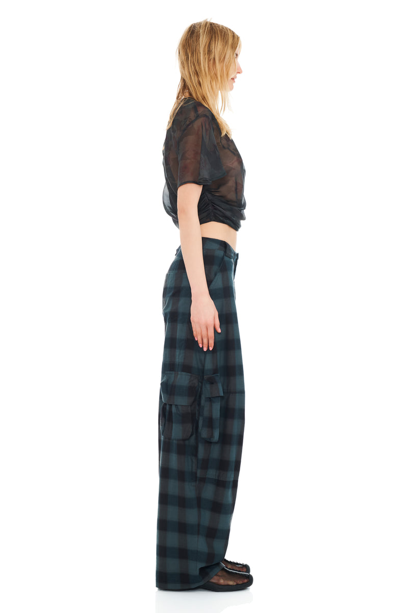 SEA PINE PLAID LAWN CARGO PANT