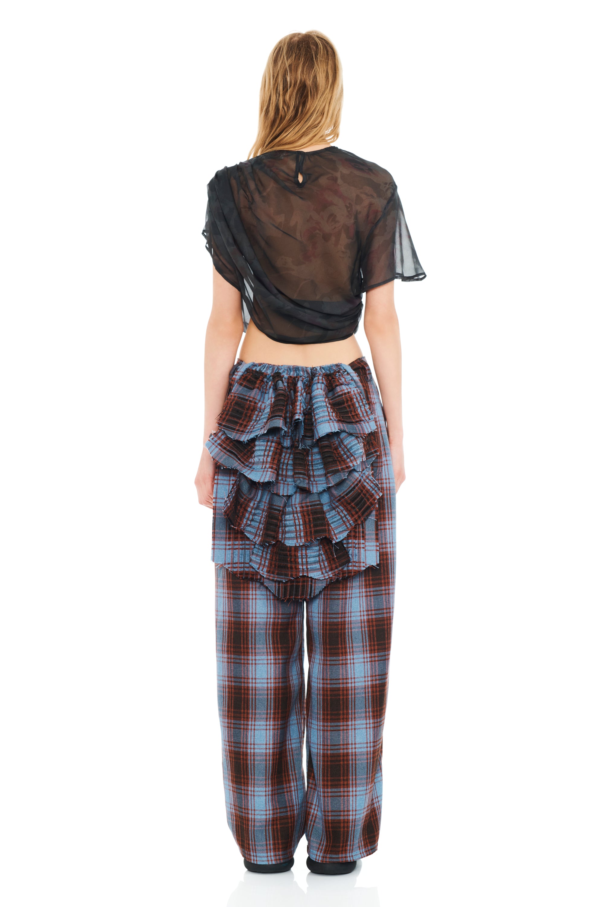 STREET コンテンポラリーファッション5 CRANBERRY SKY PLAID BUSTLE CATCHFLY PANT | Collina Strada