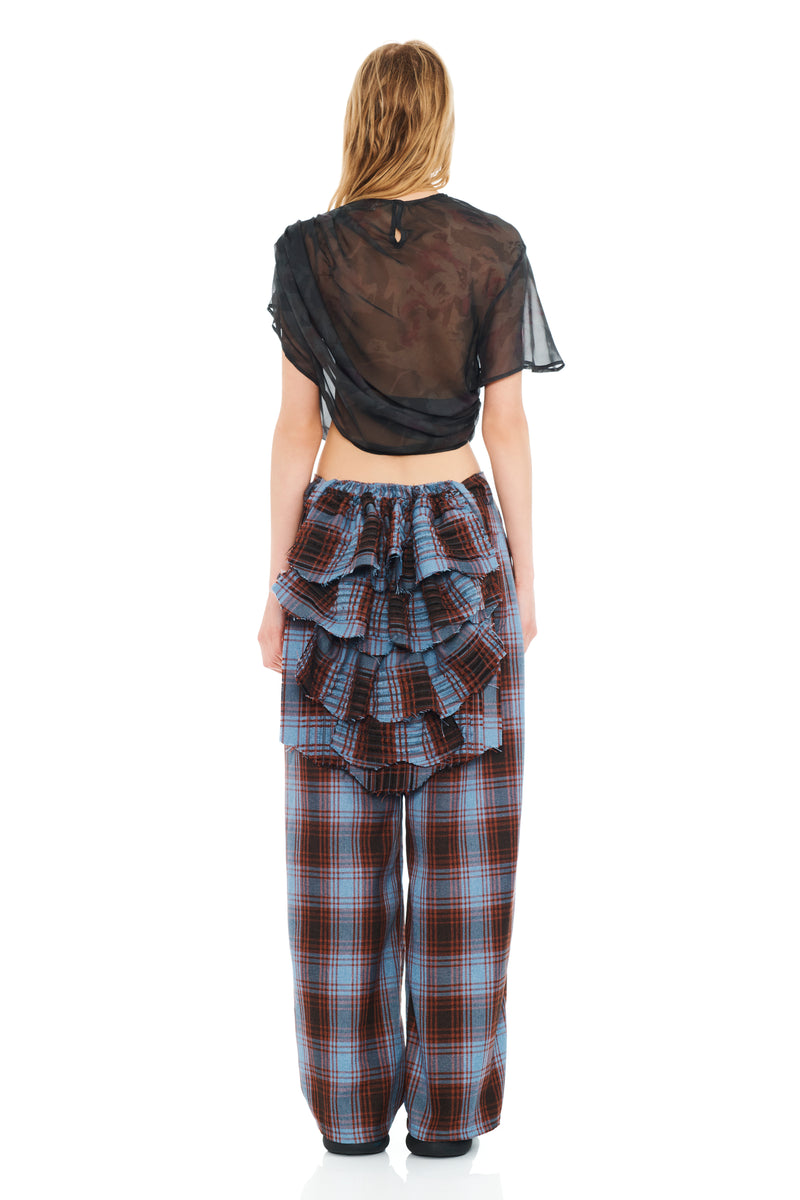 CRANBERRY SKY PLAID BUSTLE CATCHFLY PANT