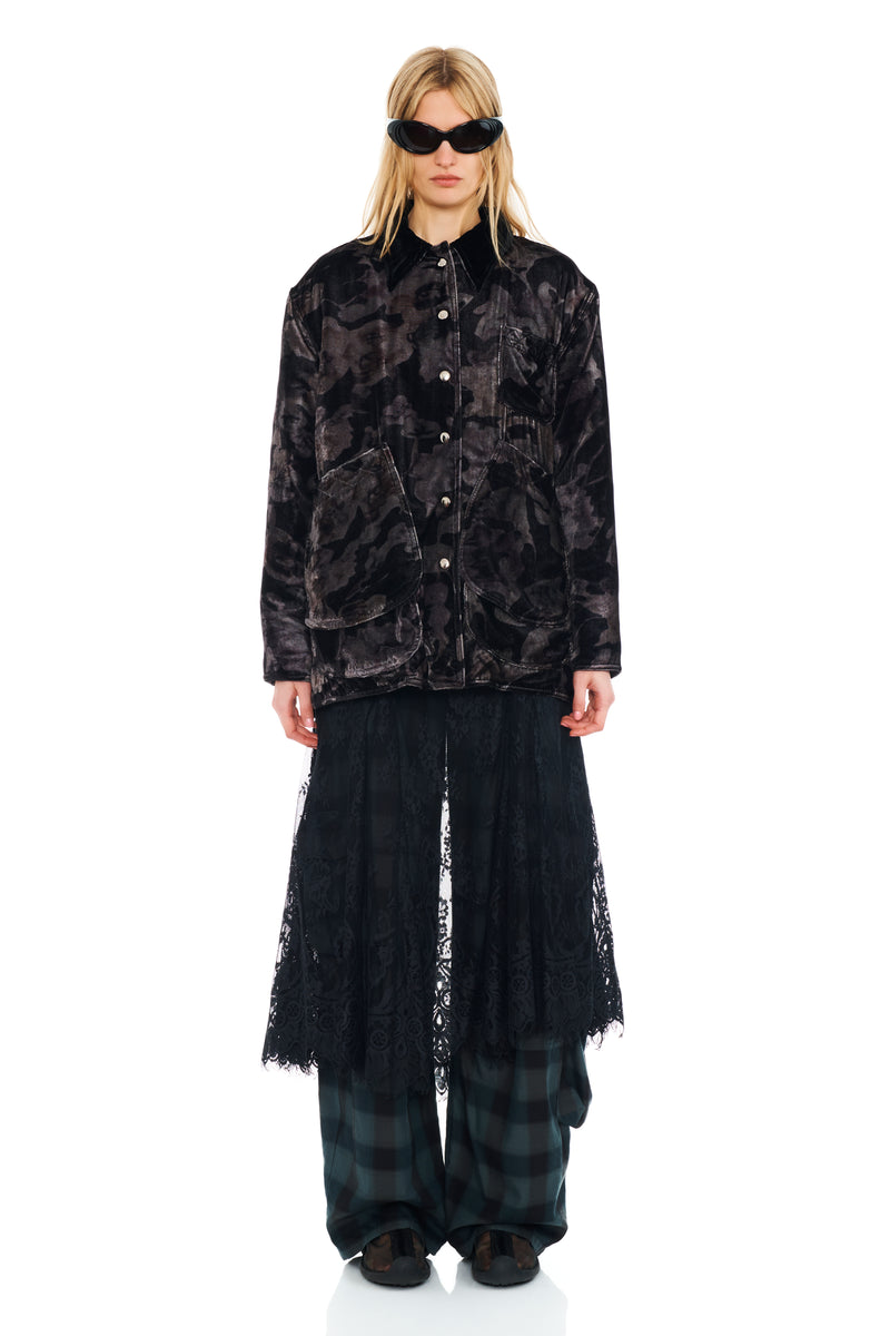 BLACK WATERCOLOR ROSES STABLE JACKET