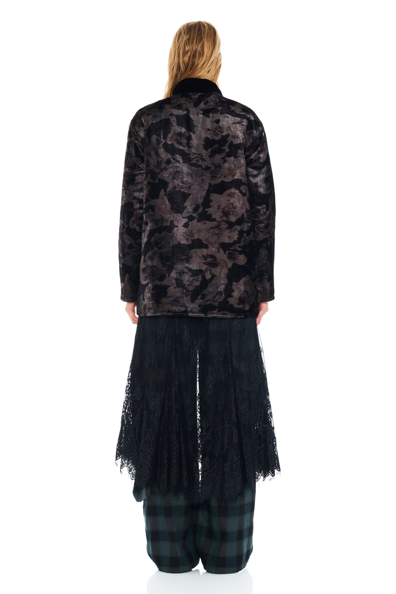 BLACK WATERCOLOR ROSES STABLE JACKET