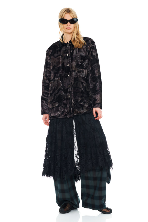BLACK WATERCOLOR ROSES STABLE JACKET