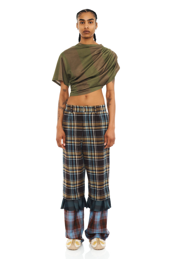 MULTI PLAID GERANIUM TROUSER