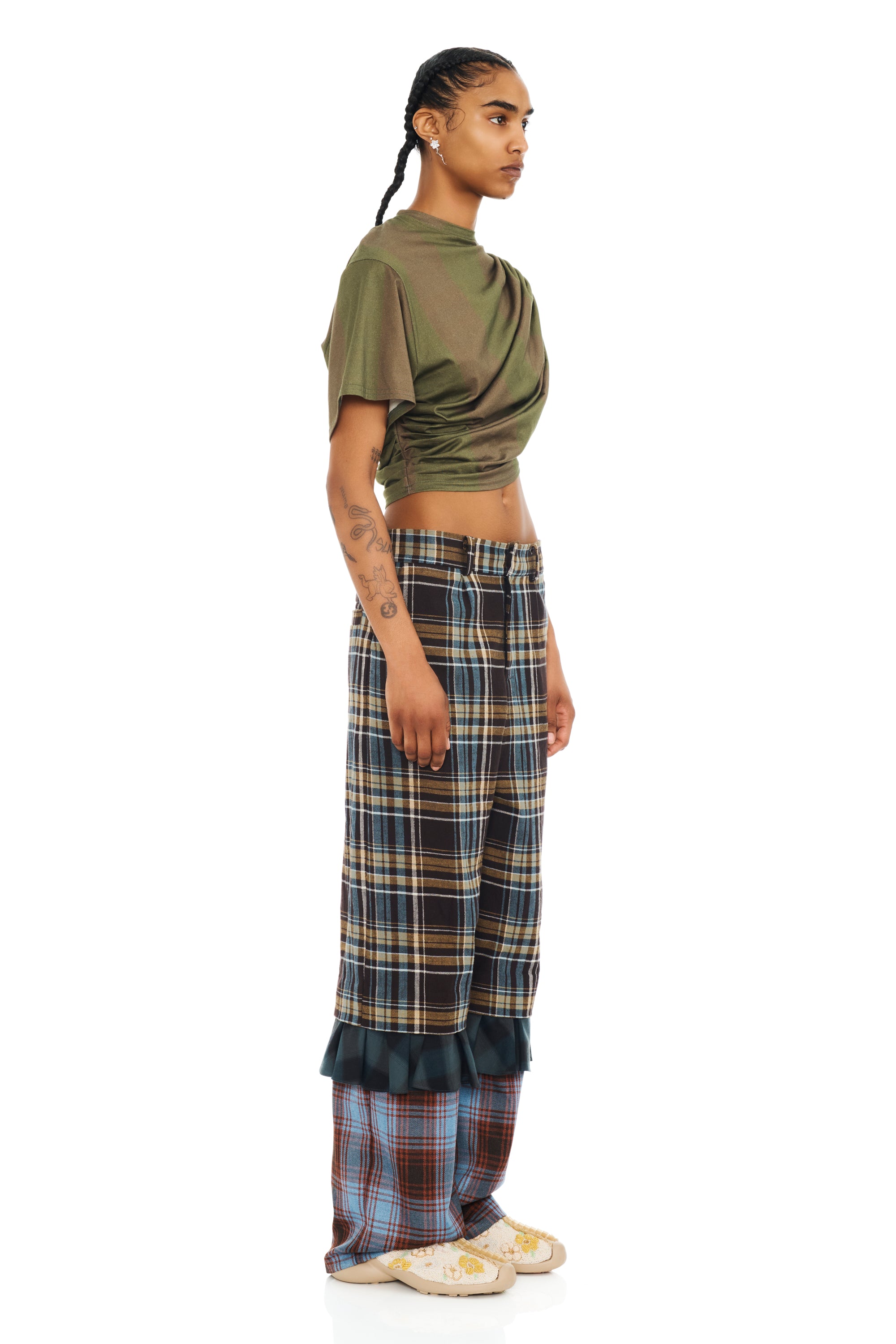 MULTI PLAID GERANIUM TROUSER