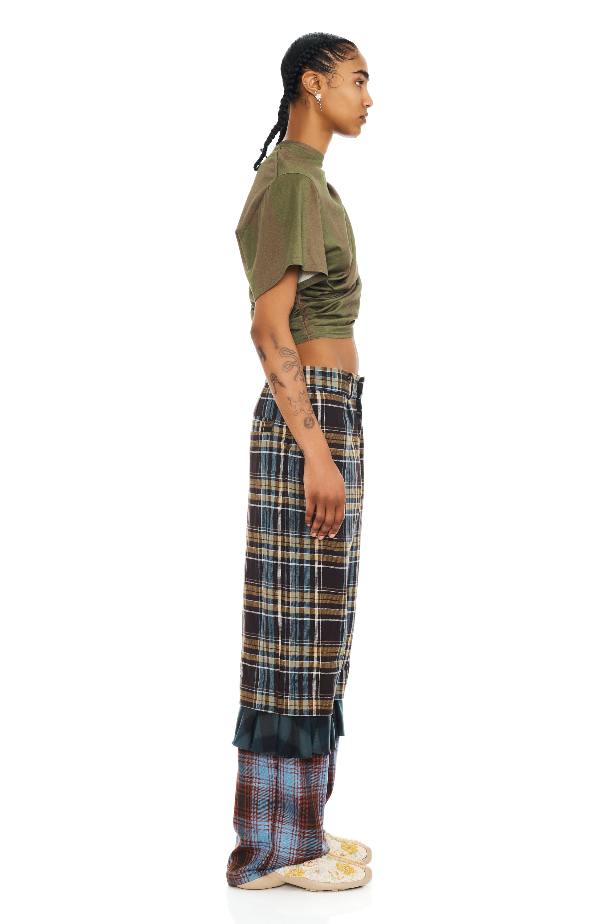 MULTI PLAID GERANIUM TROUSER