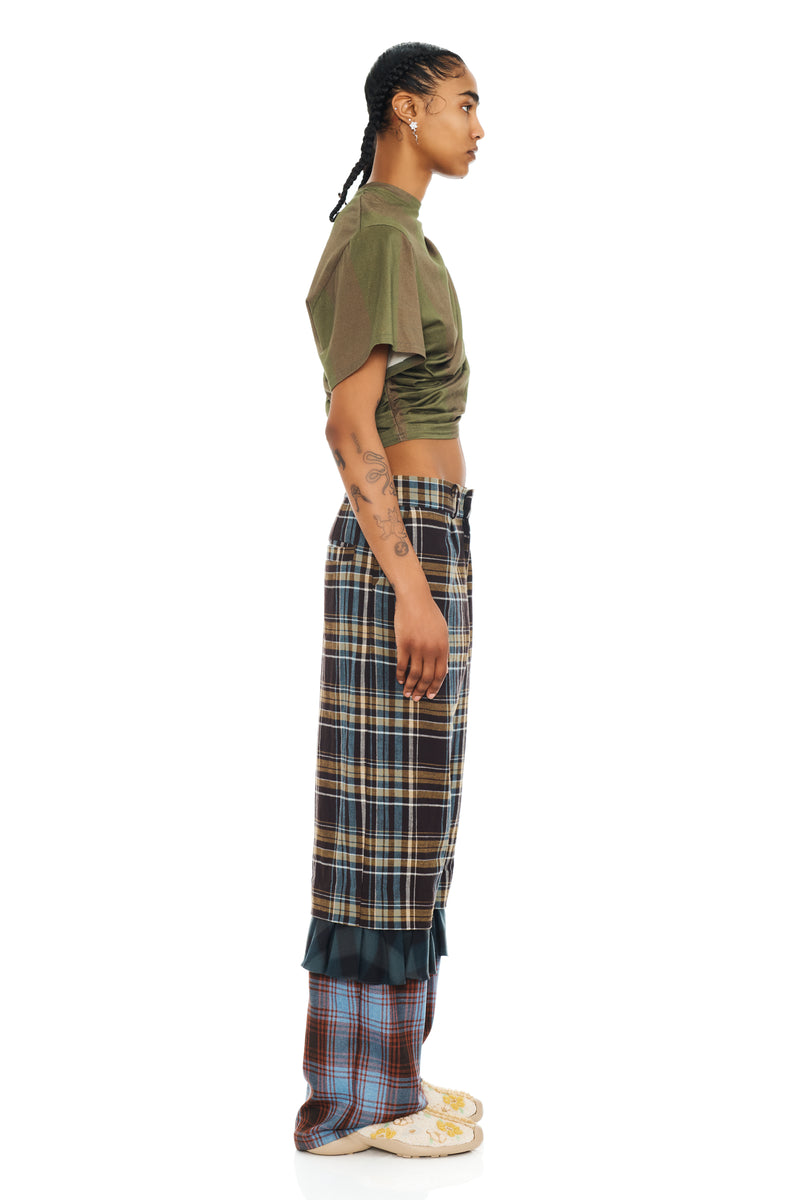 MULTI PLAID GERANIUM TROUSER