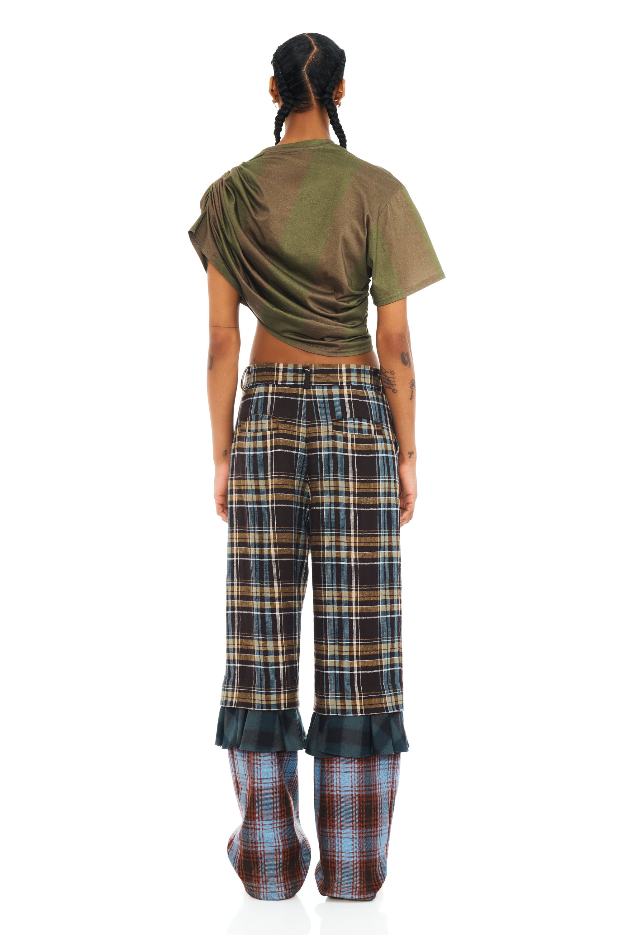 MULTI PLAID GERANIUM TROUSER