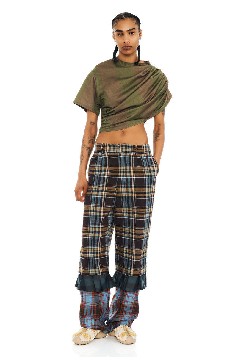 MULTI PLAID GERANIUM TROUSER