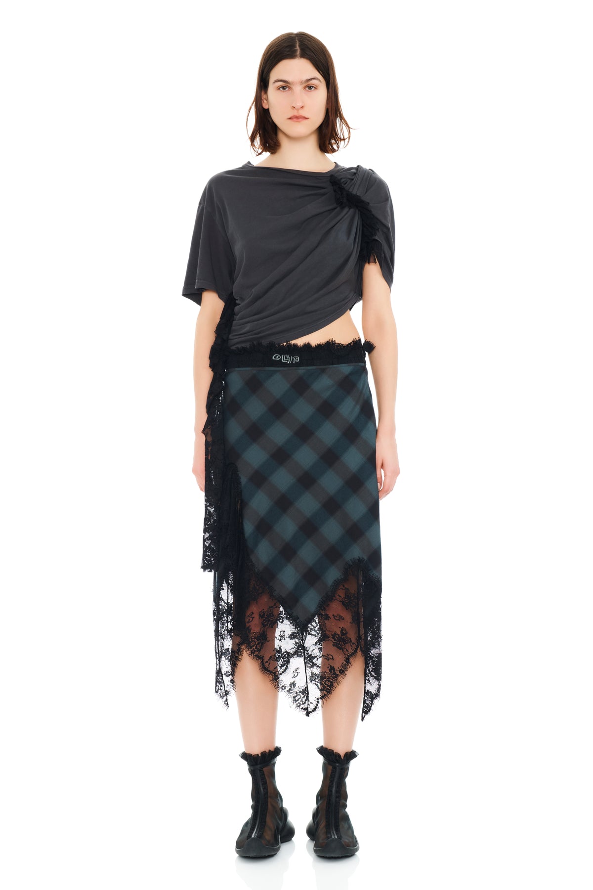 Collina Strada＞＞＞レースアップ フローラル トップ Collina Strada＞＞＞レースアップ フローラル トップ Collina