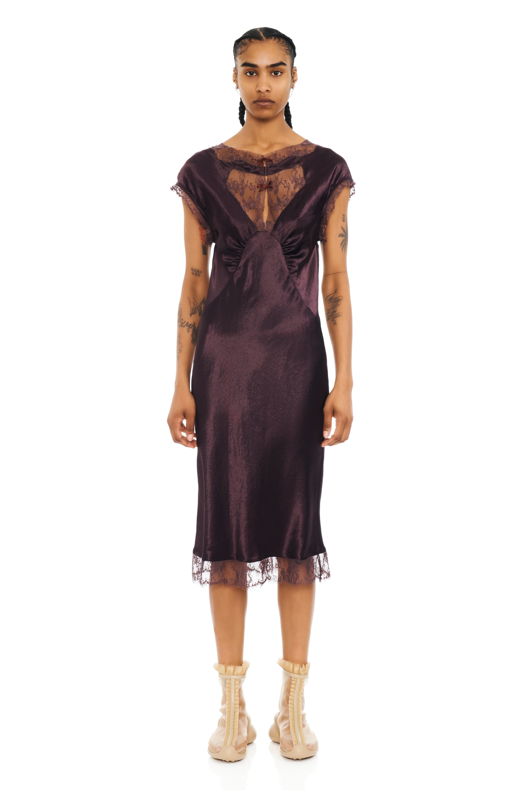 CHOCOLATE WATERLILY MIDI DRESS