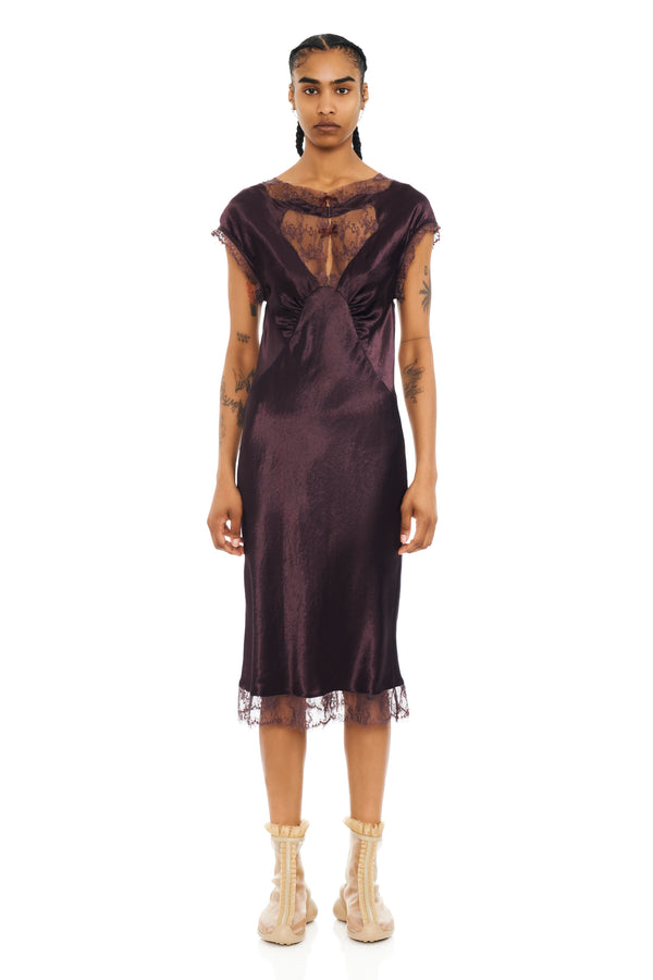 CHOCOLATE WATERLILY MIDI DRESS