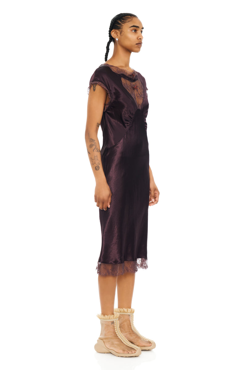 CHOCOLATE WATERLILY MIDI DRESS