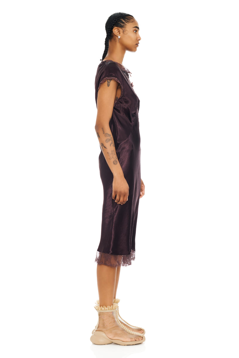 CHOCOLATE WATERLILY MIDI DRESS