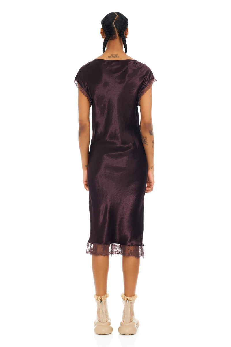 CHOCOLATE WATERLILY MIDI DRESS