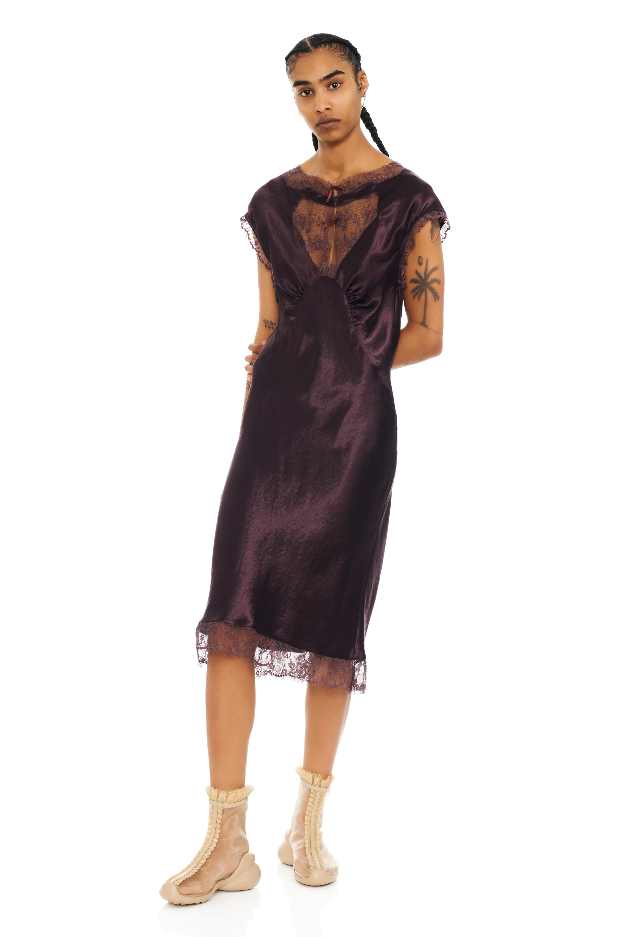 CHOCOLATE WATERLILY MIDI DRESS | Collina Strada