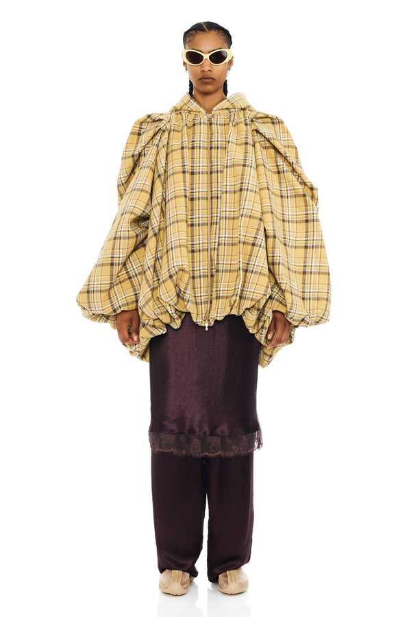 SUNFLOWER PLAID PILLOW COAT