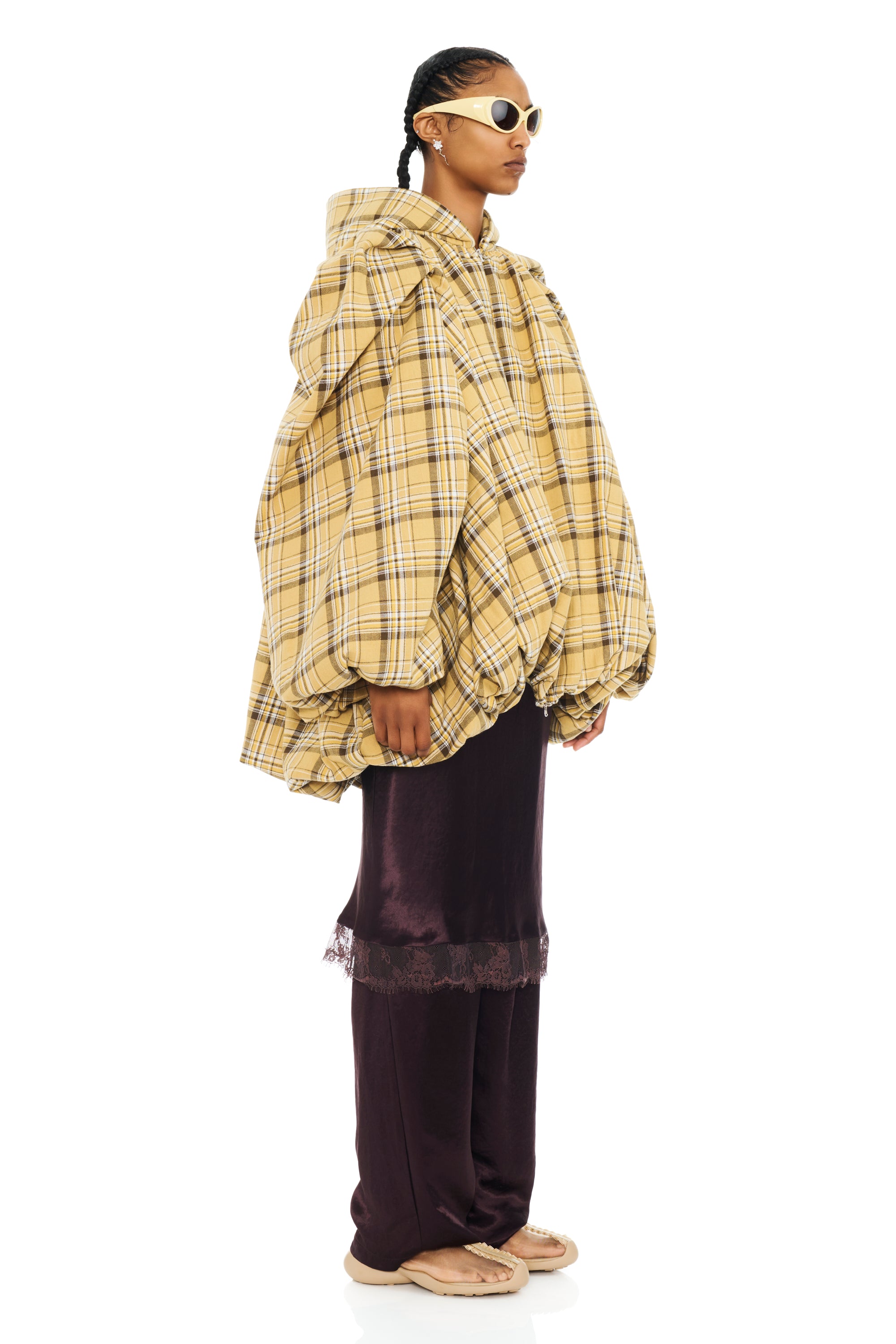 SUNFLOWER PLAID PILLOW COAT