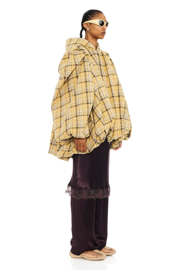 SUNFLOWER PLAID PILLOW COAT