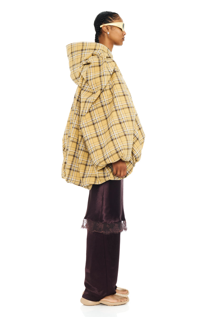 SUNFLOWER PLAID PILLOW COAT