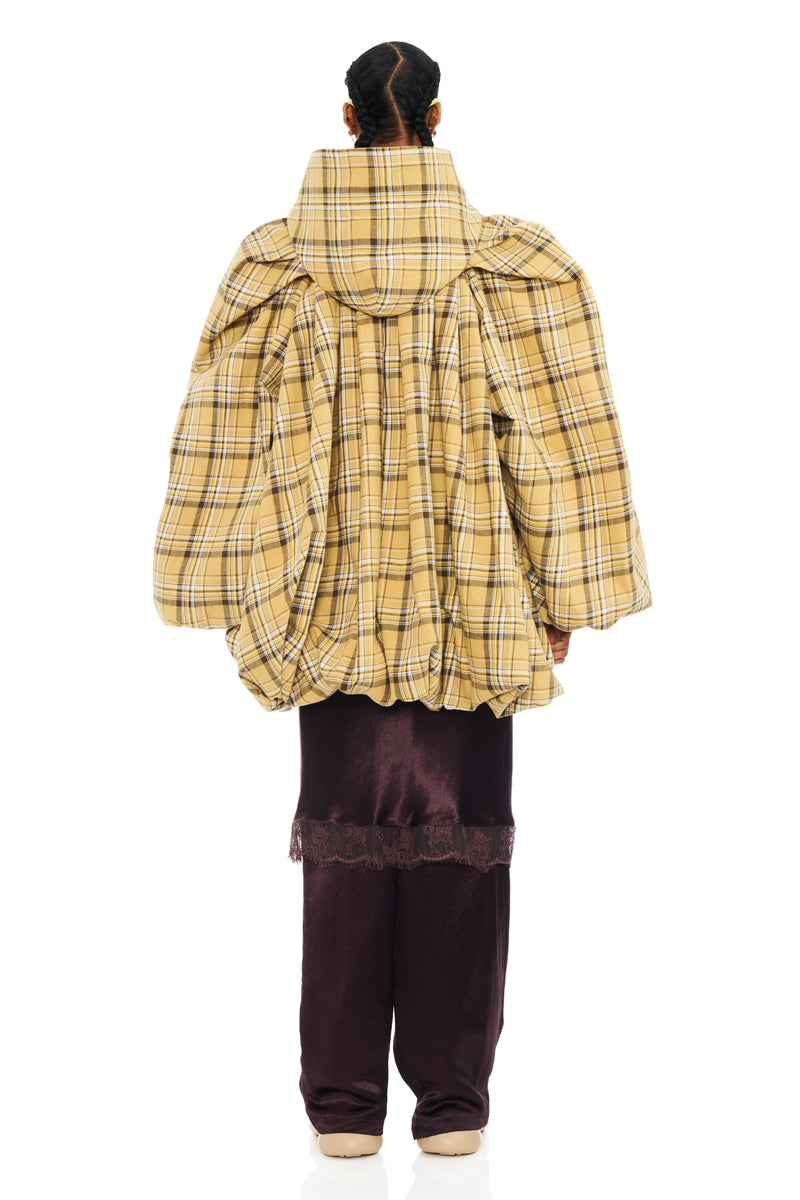 SUNFLOWER PLAID PILLOW COAT
