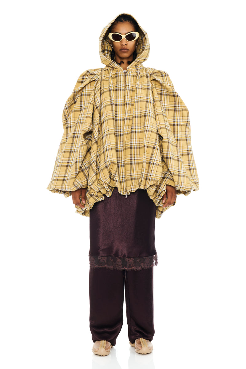 SUNFLOWER PLAID PILLOW COAT