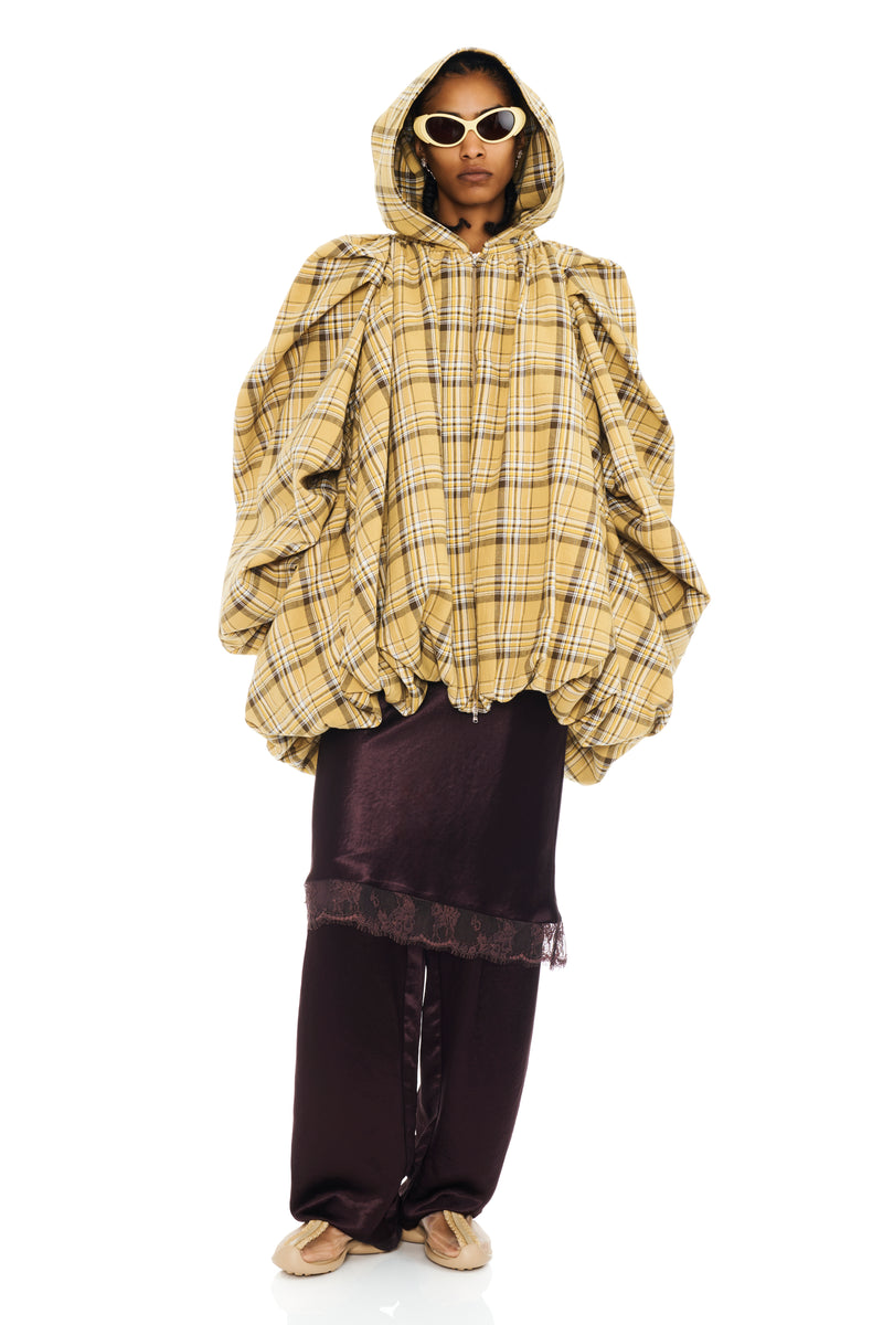SUNFLOWER PLAID PILLOW COAT