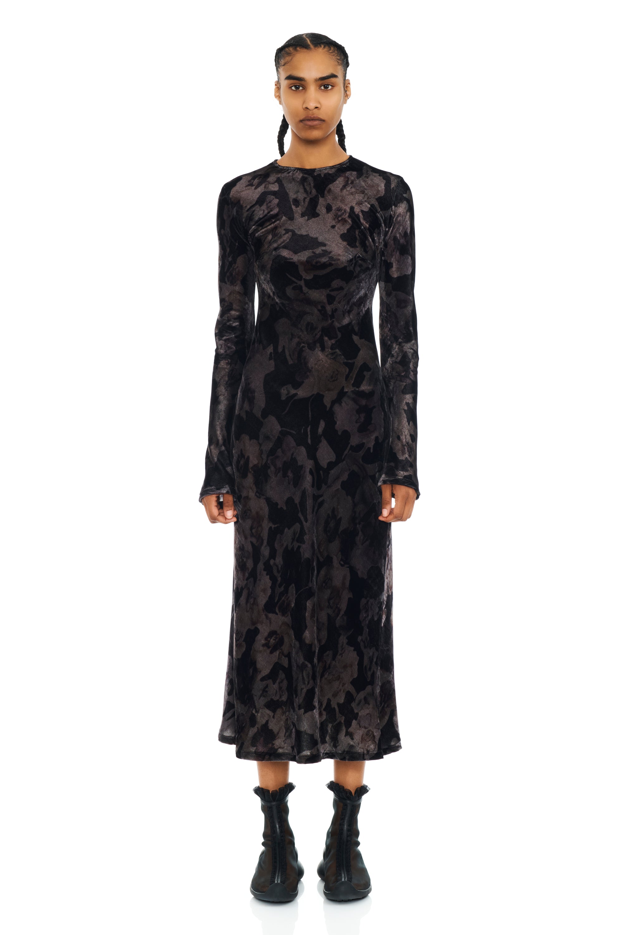 BLACK WATERCOLOR ROSES YURI DRESS