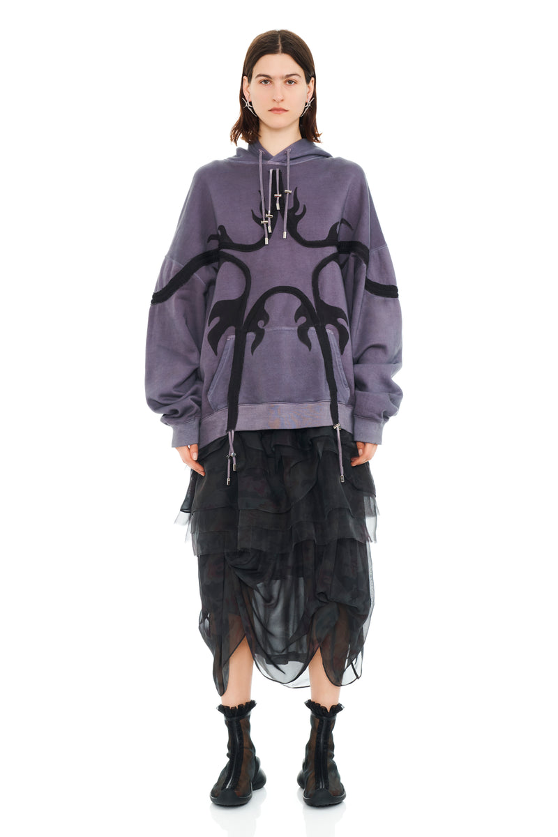 CHARCOAL FLAMES STAR HOODIE