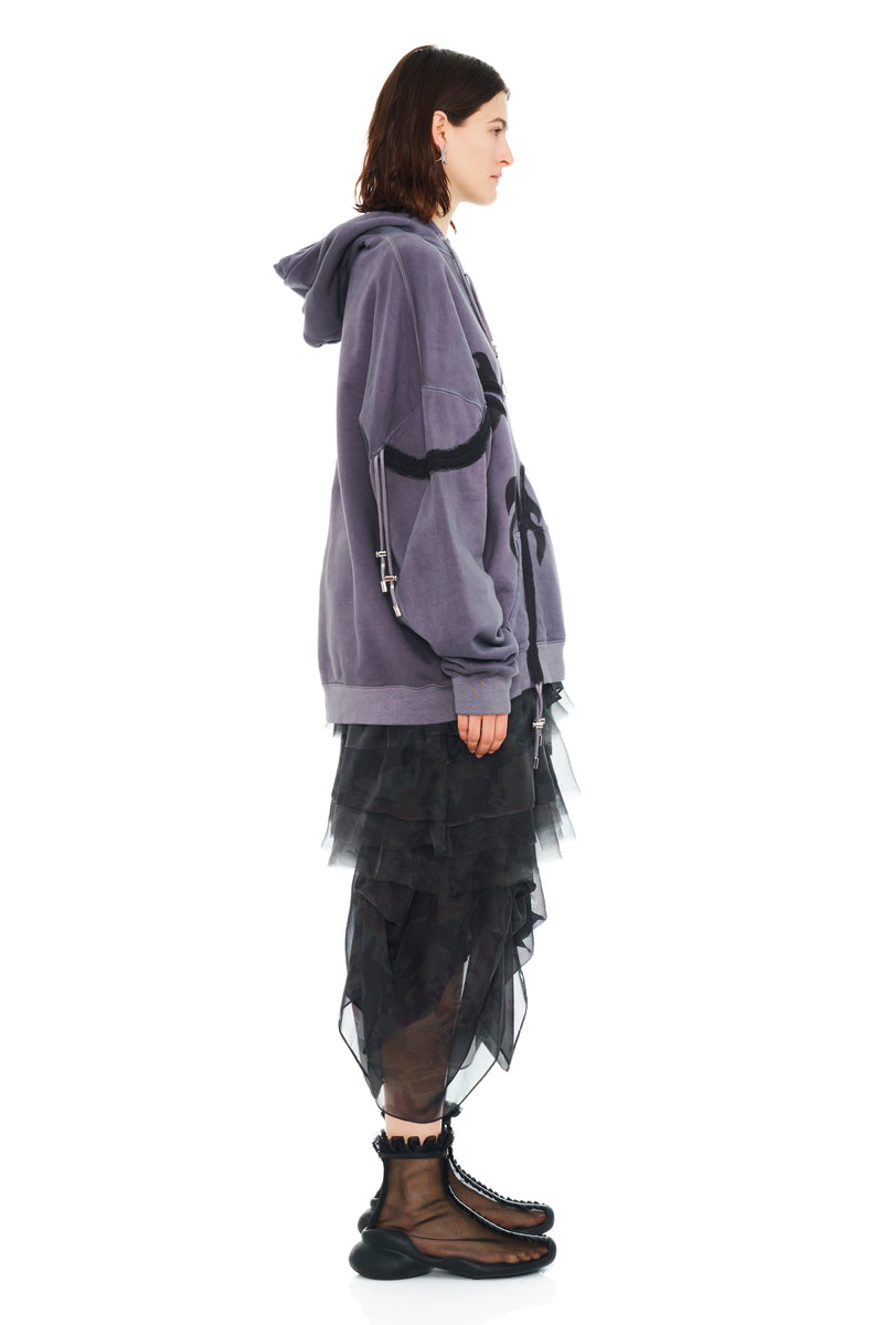 CHARCOAL FLAMES STAR HOODIE
