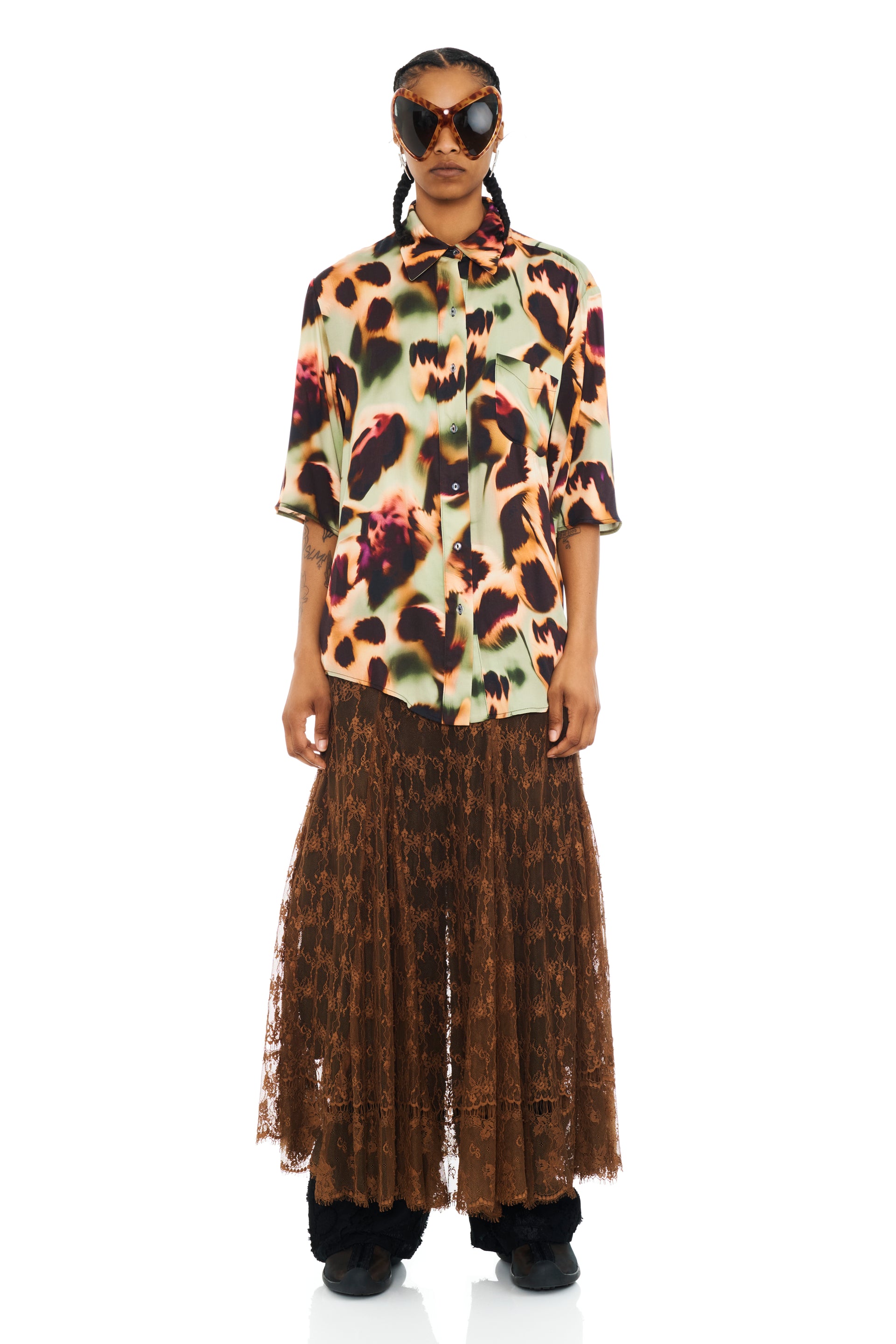 DRIPPY LEOPARD SUNNY BUTTON UP