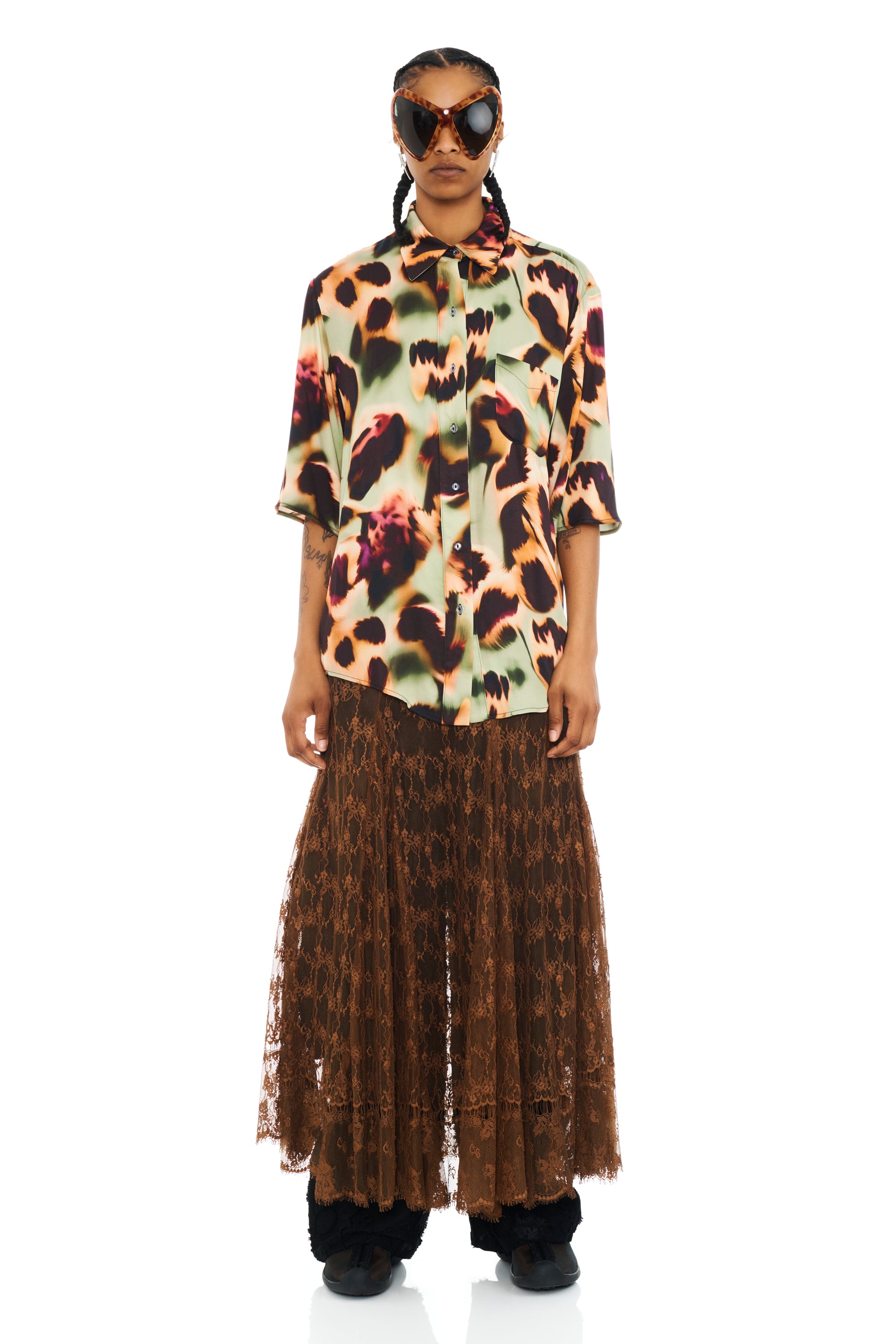 DRIPPY LEOPARD SUNNY BUTTON UP