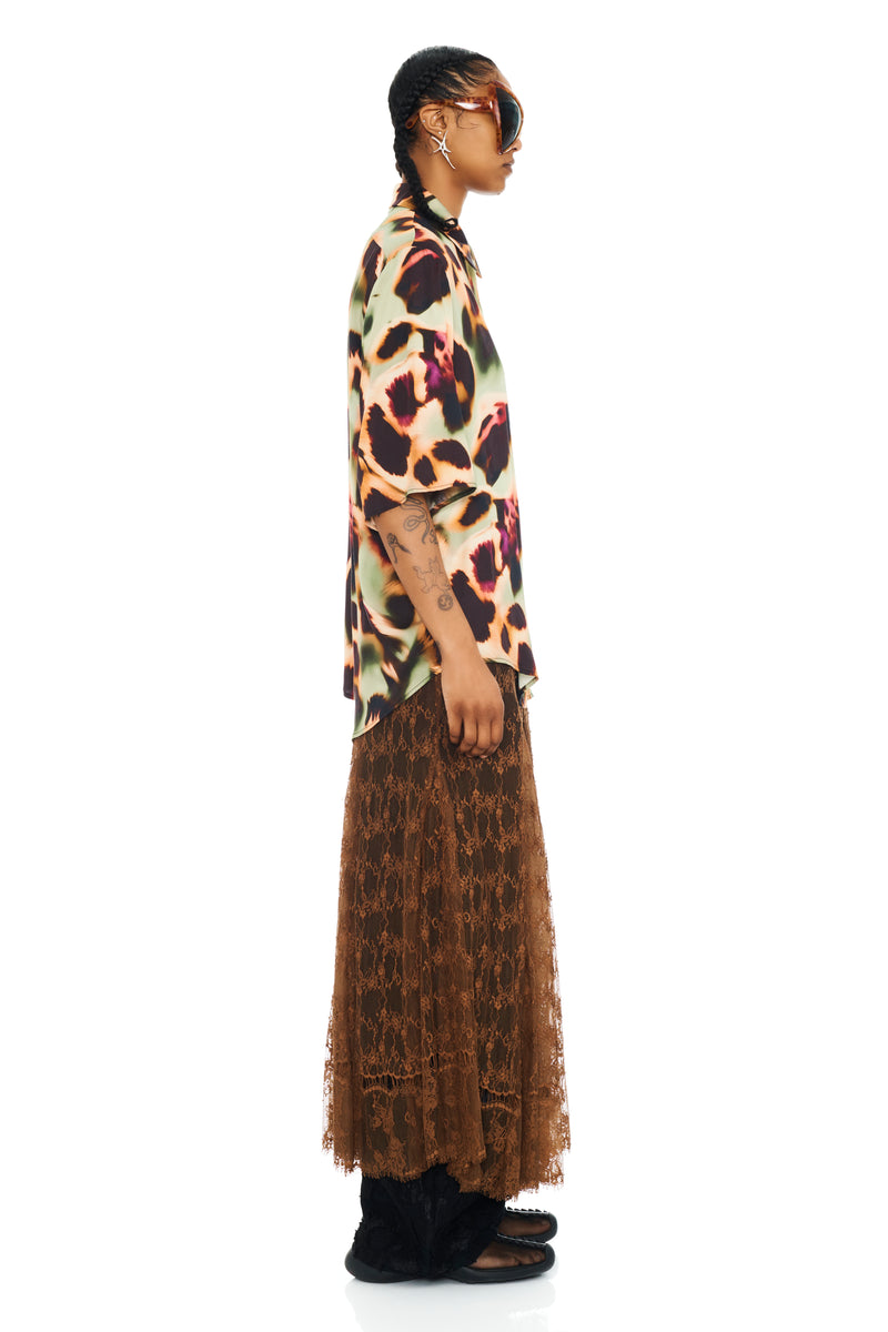 DRIPPY LEOPARD SUNNY BUTTON UP