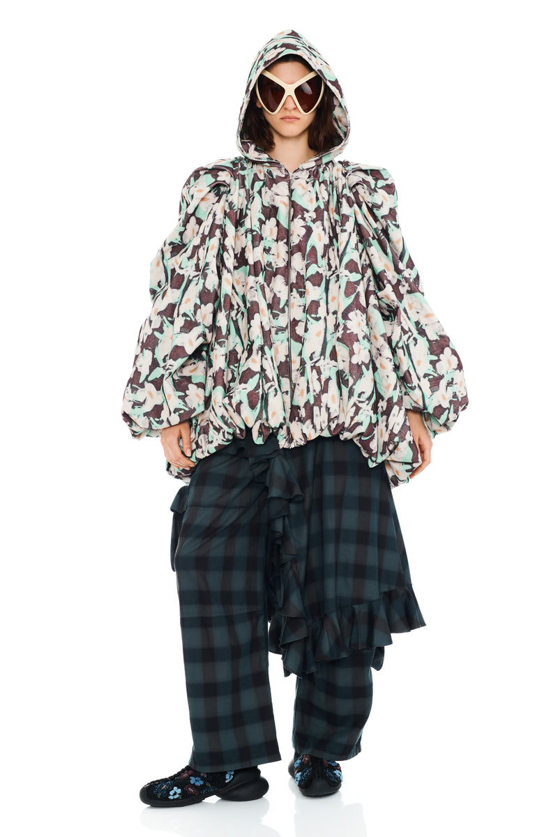 BLACK PAINTED DAISY PILLOW COAT