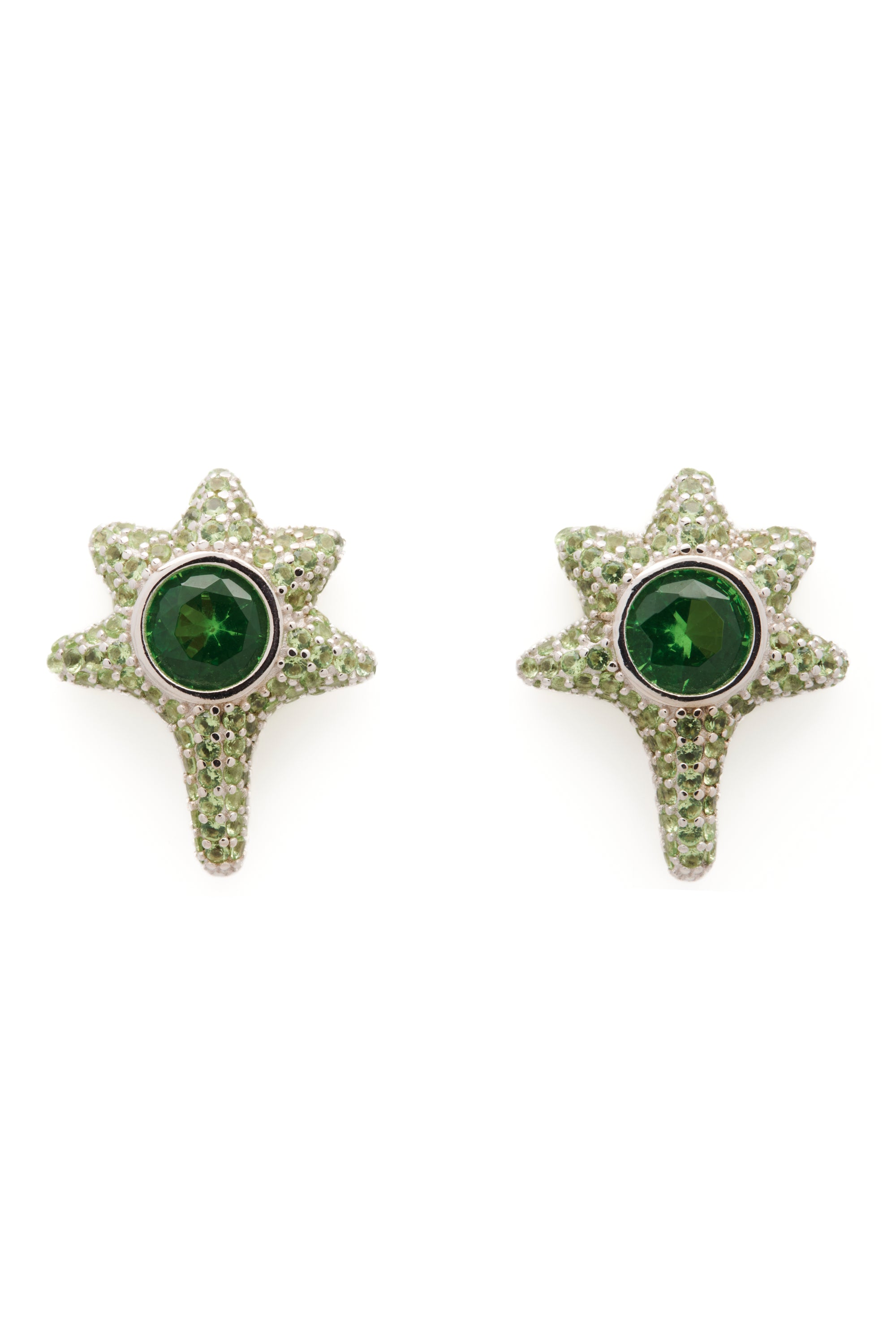 APPLE GREEN CORAL STUDS