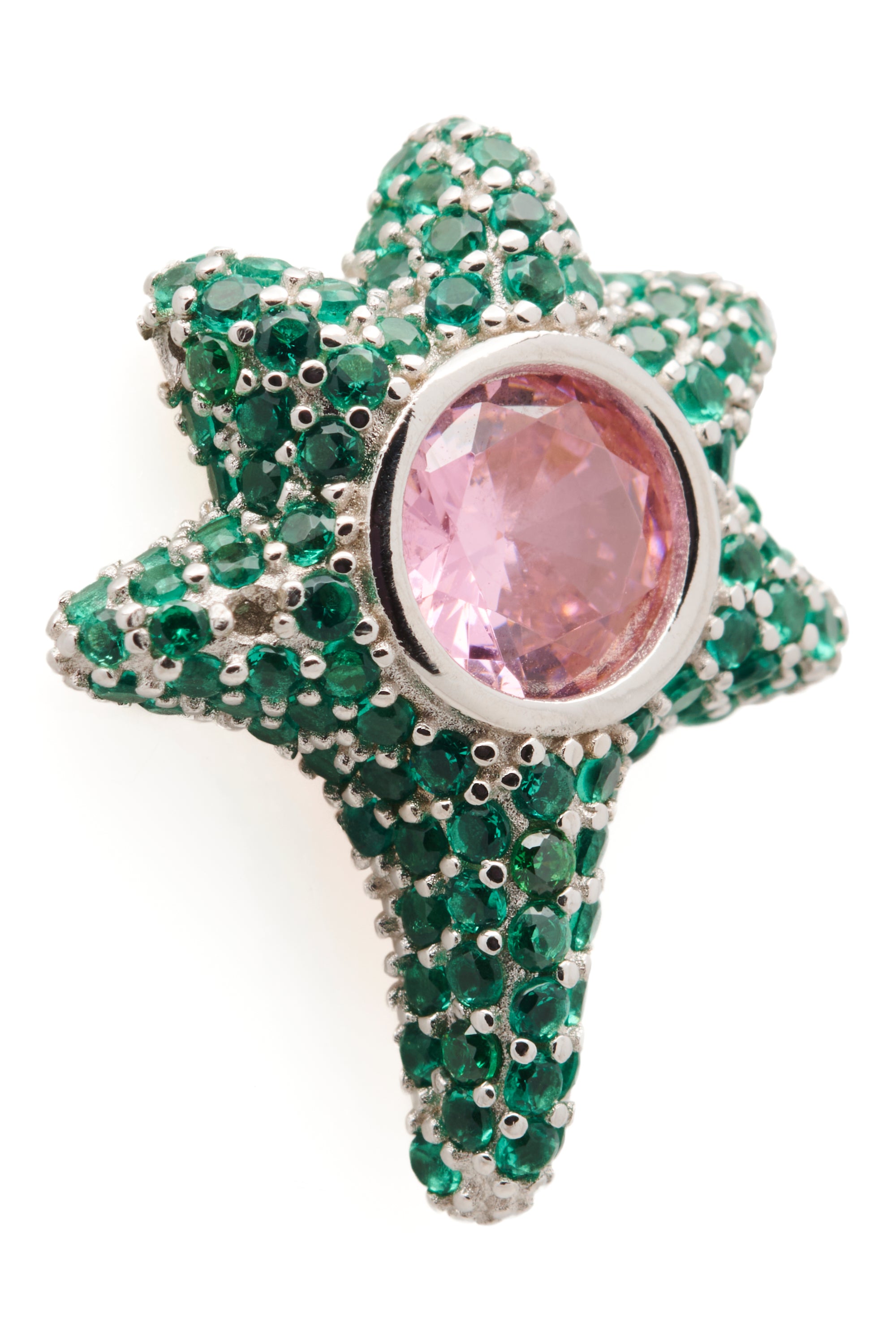 EMERALD PINK CORAL STUDS