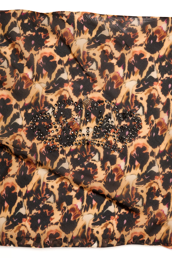 LEOPARD PEONY PRINCESS FOULARD SCARF
