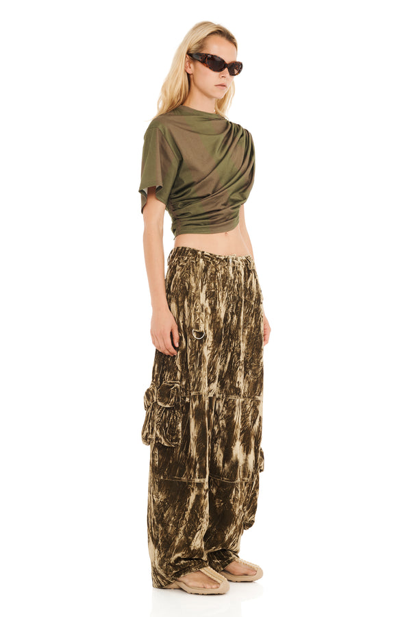 LAWN CARGO PANT MOSS VELVET