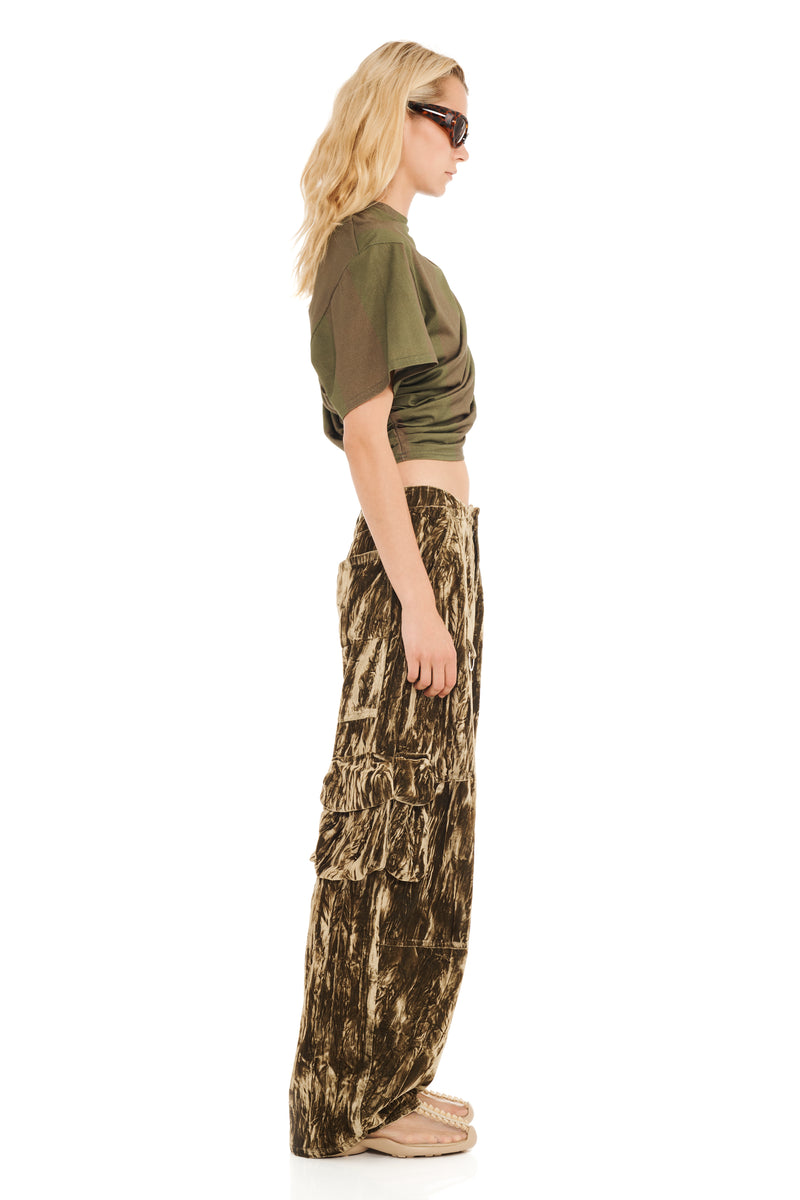 LAWN CARGO PANT MOSS VELVET