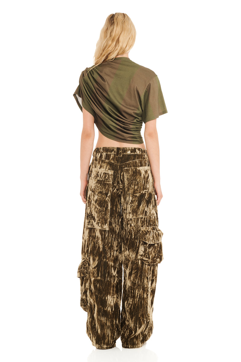 LAWN CARGO PANT MOSS VELVET