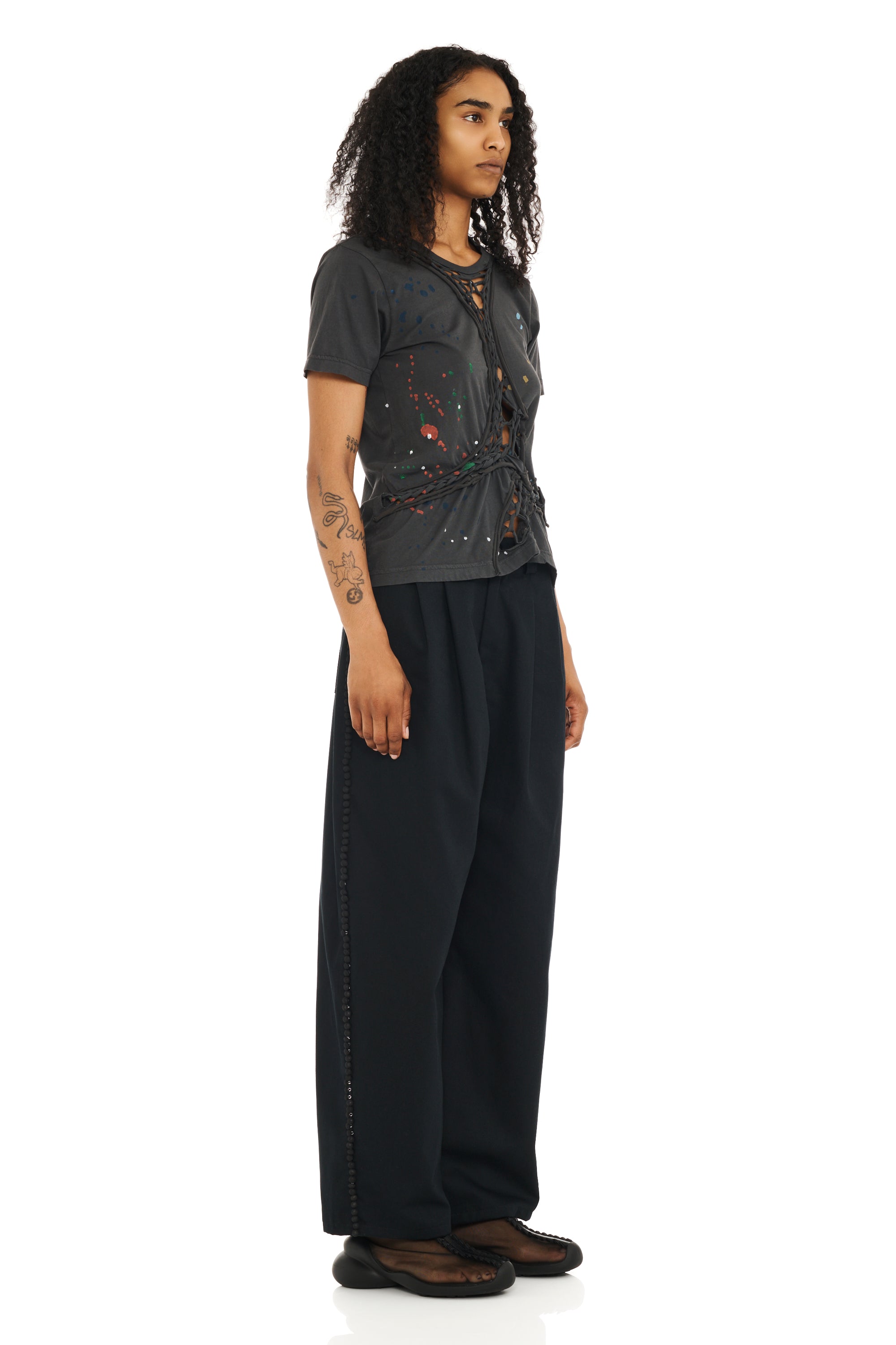 SPLATTER WASHED BLACK MINI TOSH TEE