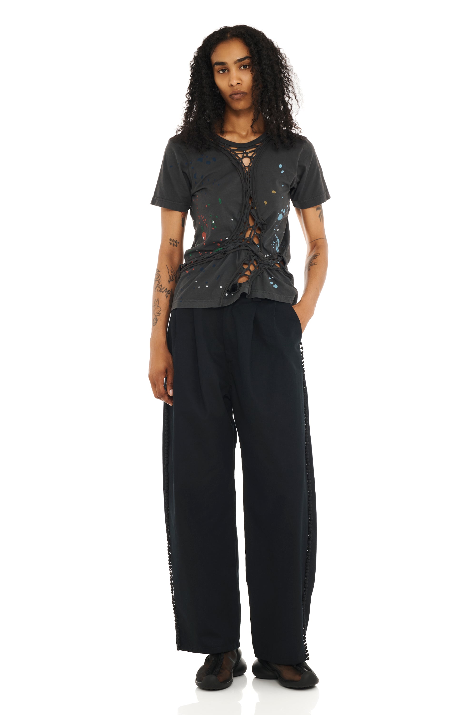 SPLATTER WASHED BLACK MINI TOSH TEE