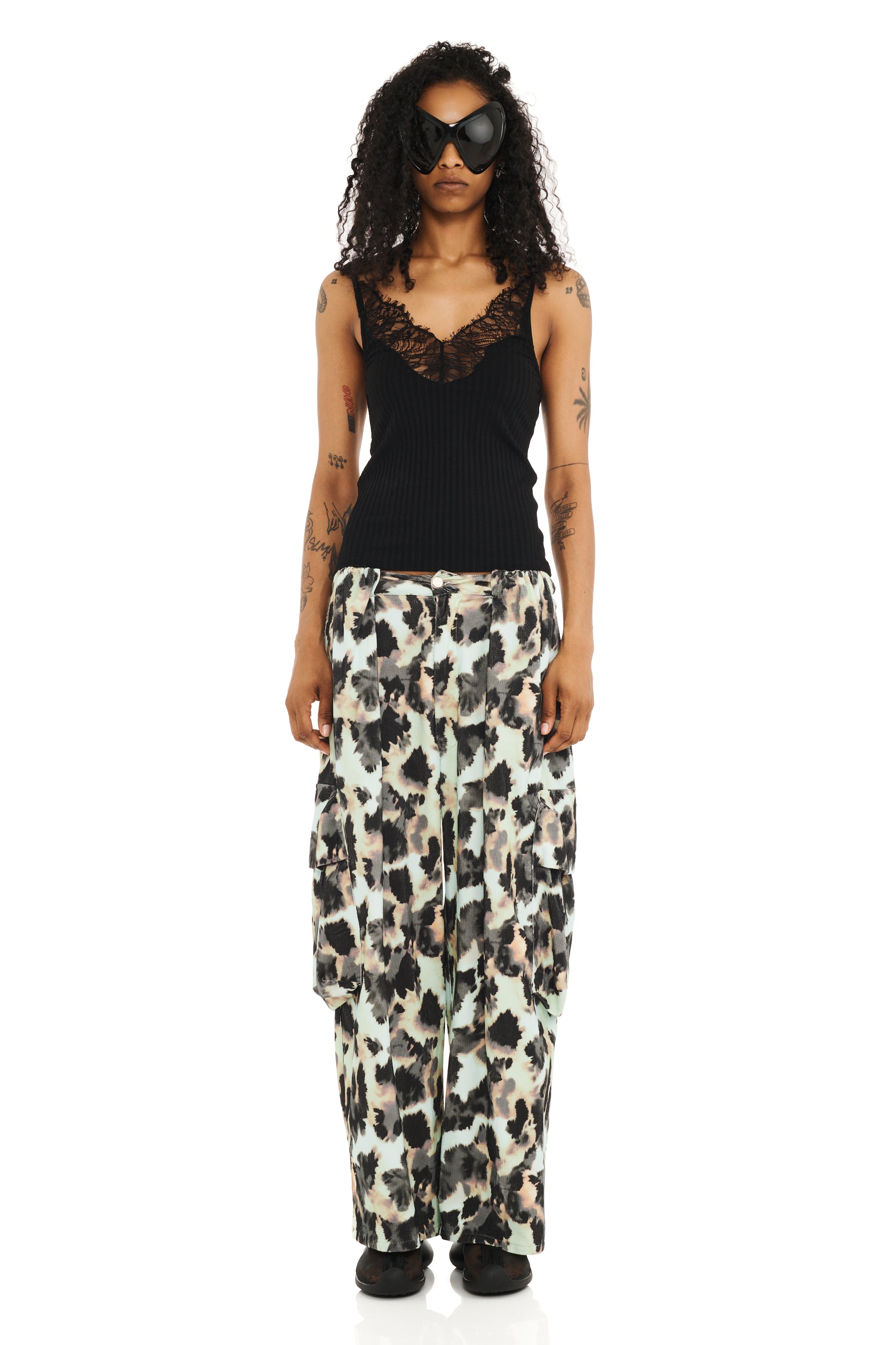 SNOW LEOPARD PLEATED CARGO PANT